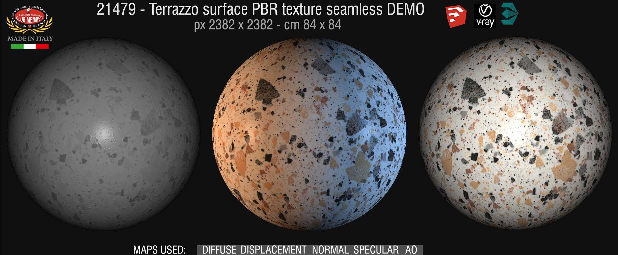 21479 Terrazzo surface PBR texture seamless DEMO
