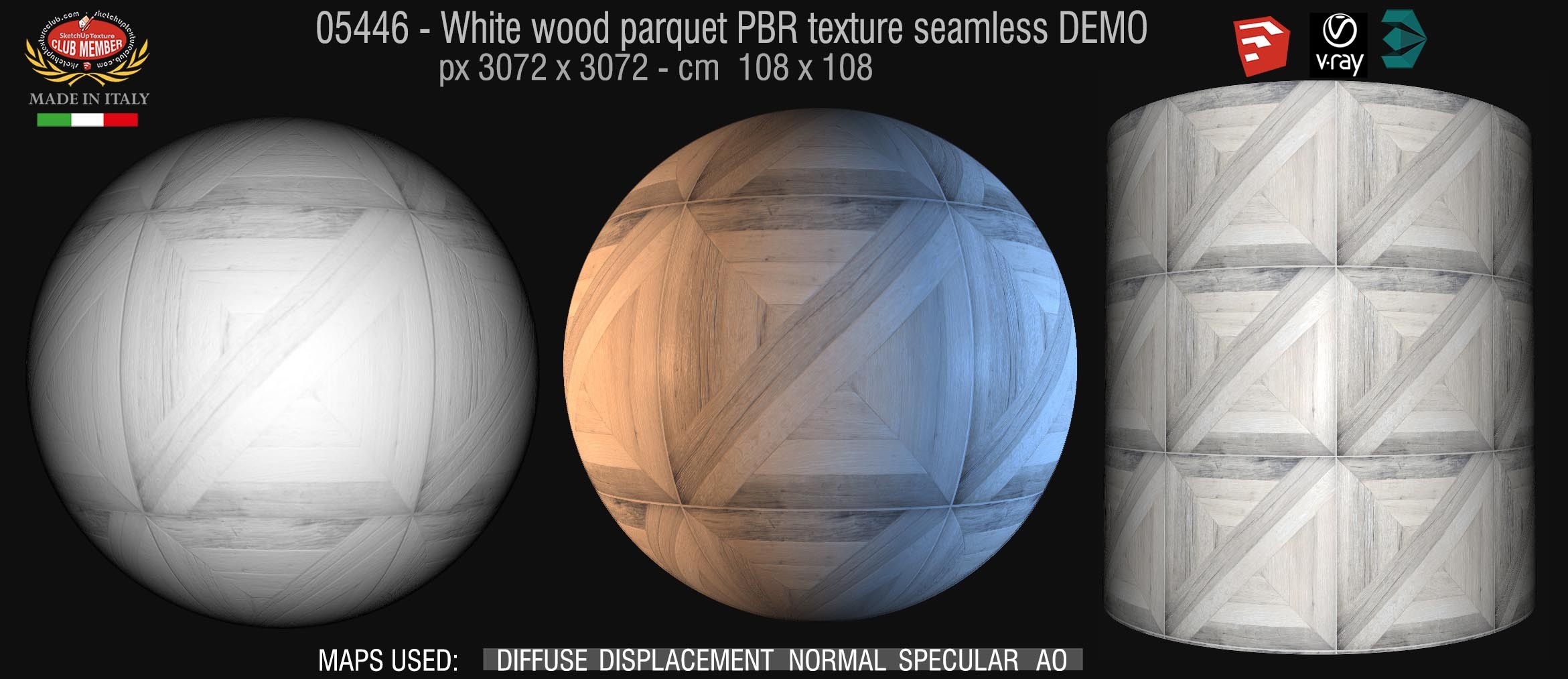 05446 white parquet PBR texture seamless DEMO