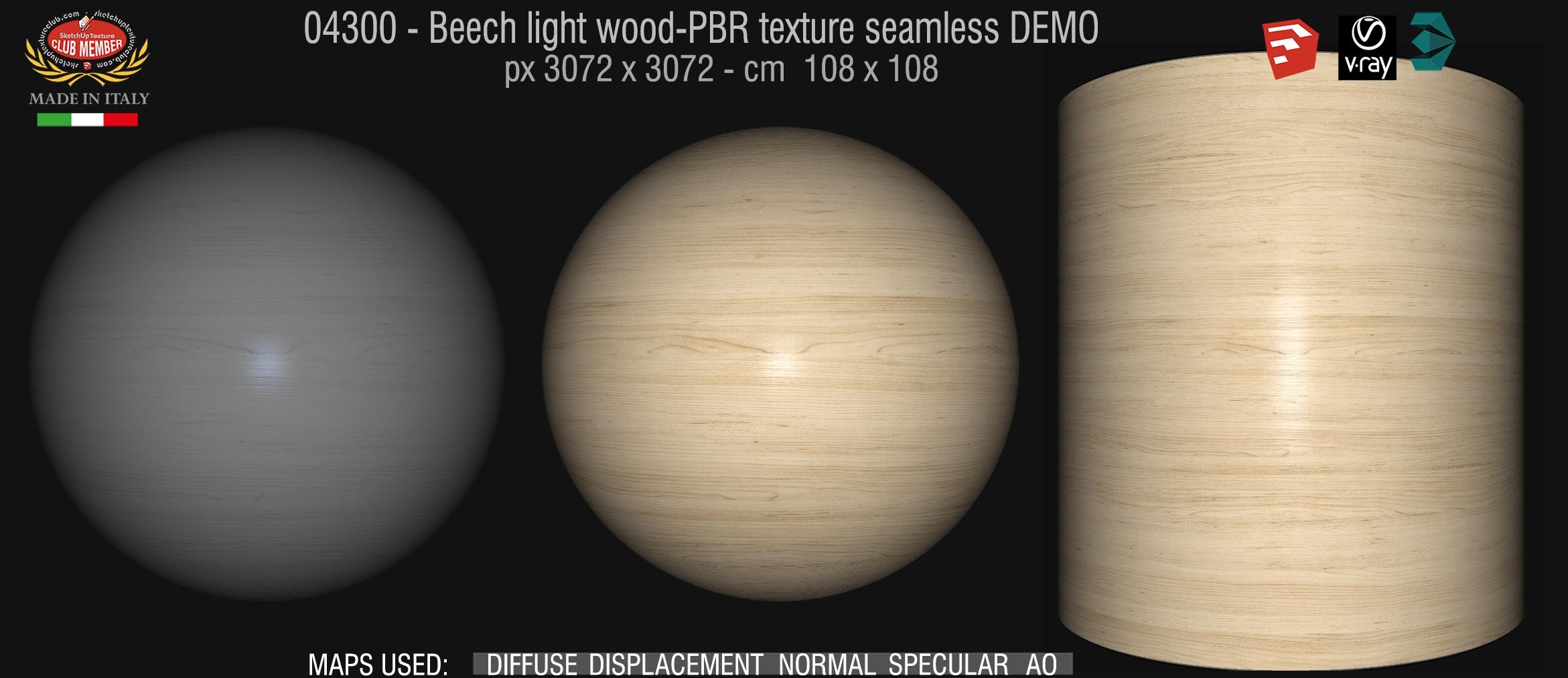 04300 Beech light wood-PBR texture seamless DEMO