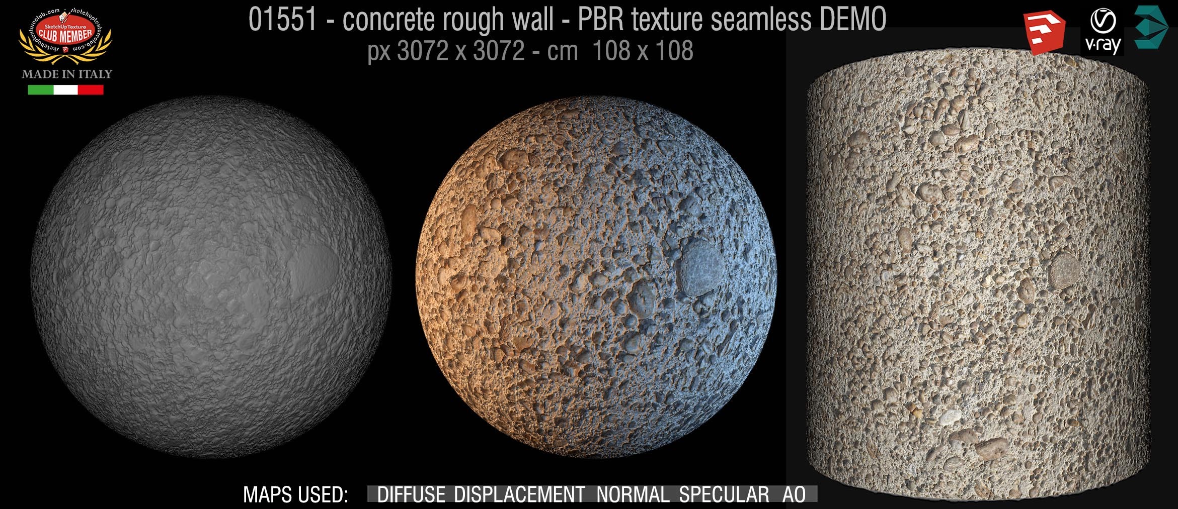 01551 concrete rough wall PBR texture seamless DEMO