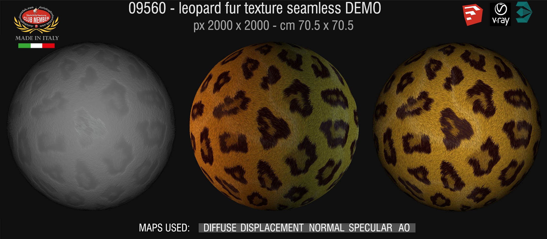 09560 HR Leopard fake fur texture + maps DEMO