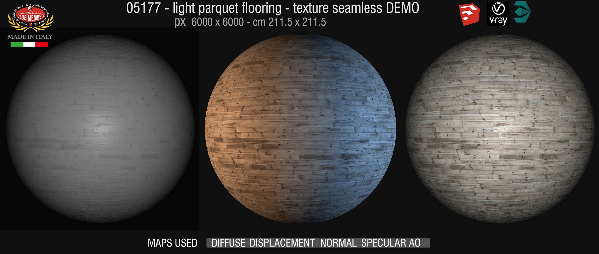 05177 HR Light parquet texture seamless + maps DEMO