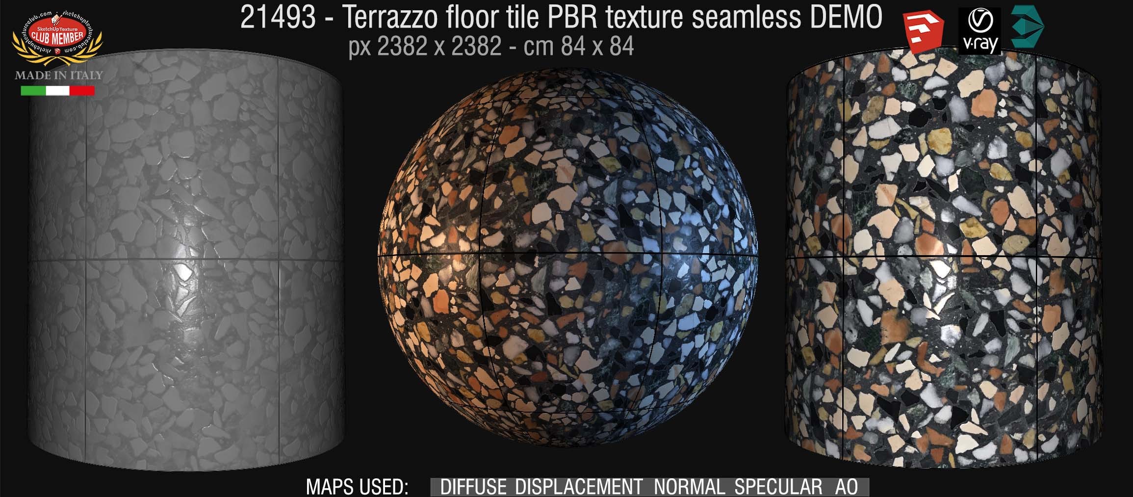 21493 terrazzo floor tile PBR texture seamless DEMO