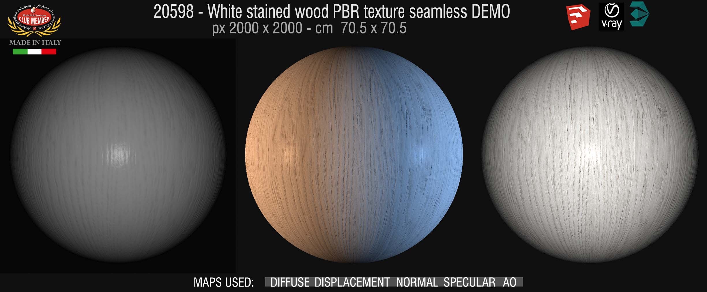 20598 White stained PBR wood texture seamless DEMO