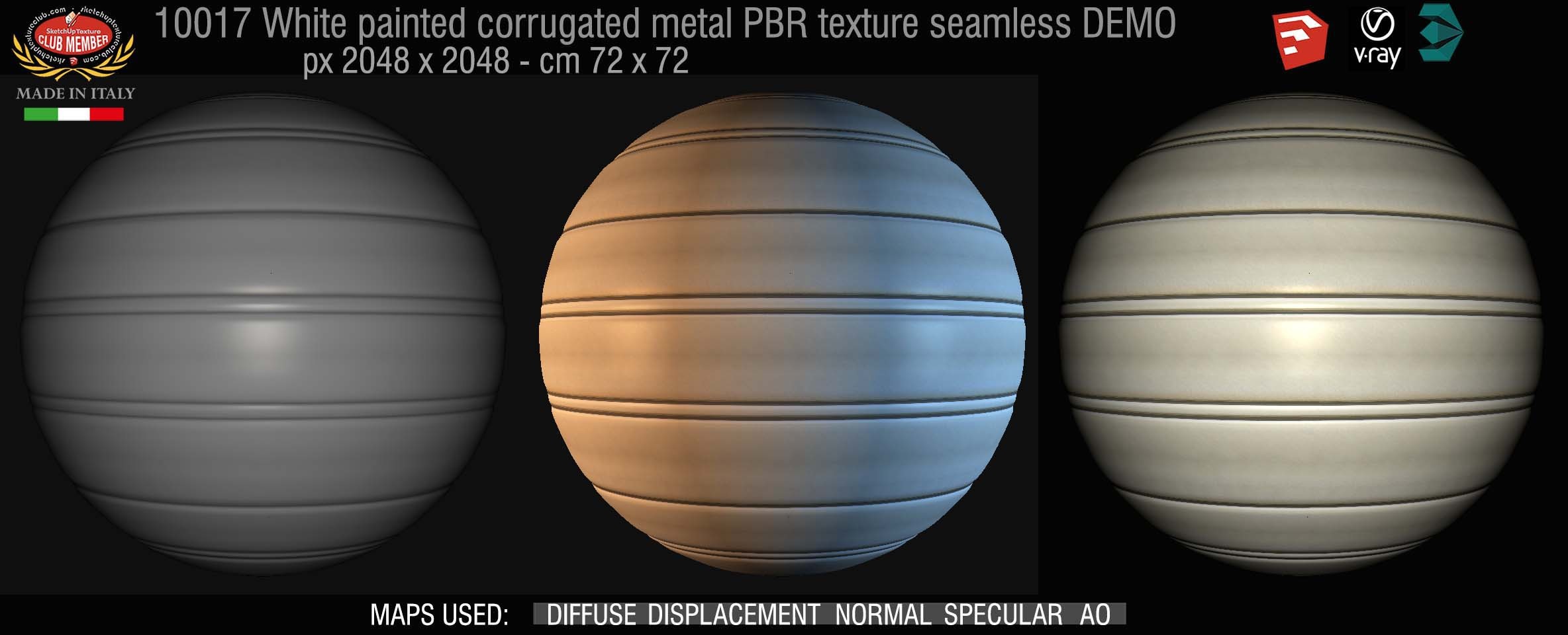 10017 Painted corrugated metal PBR texture seamless DEMO