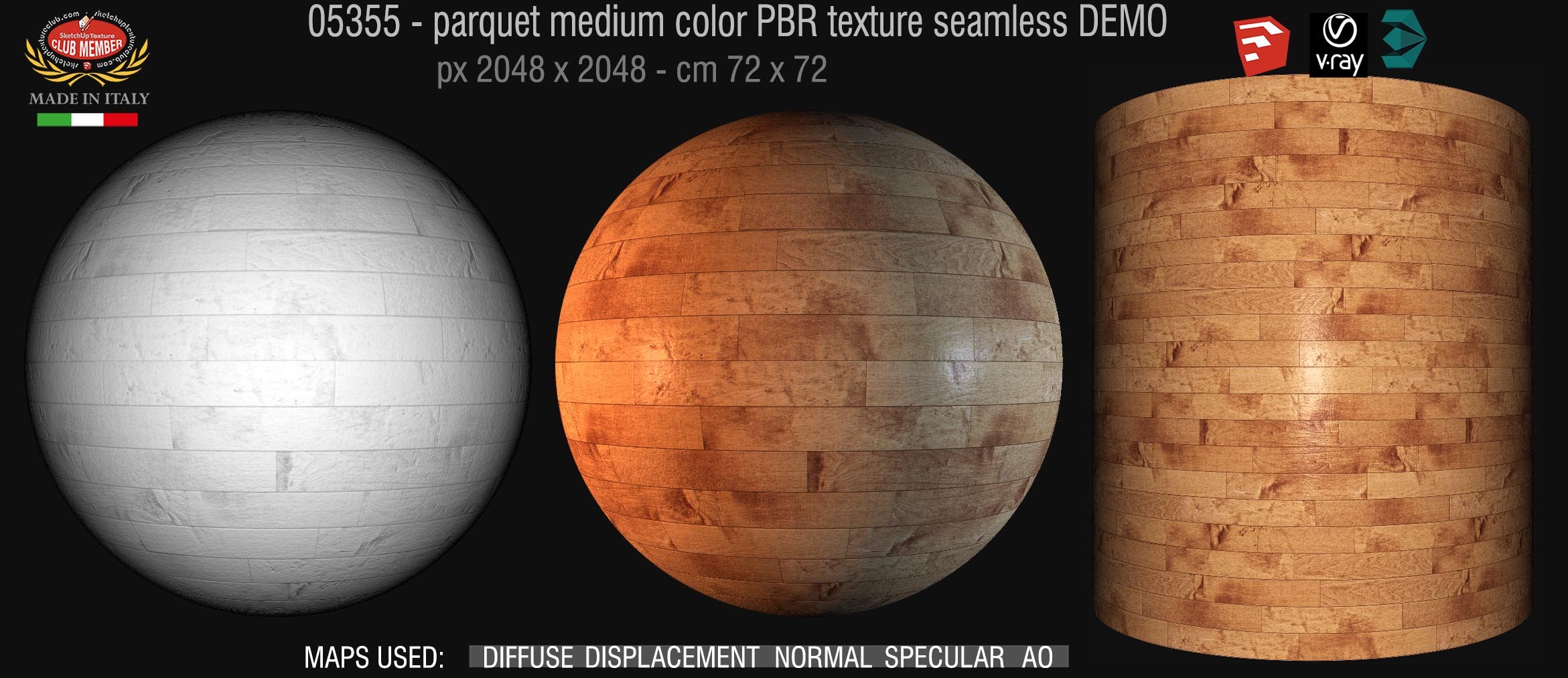 05355 parquet medium color PBR texture seamless DEMO
