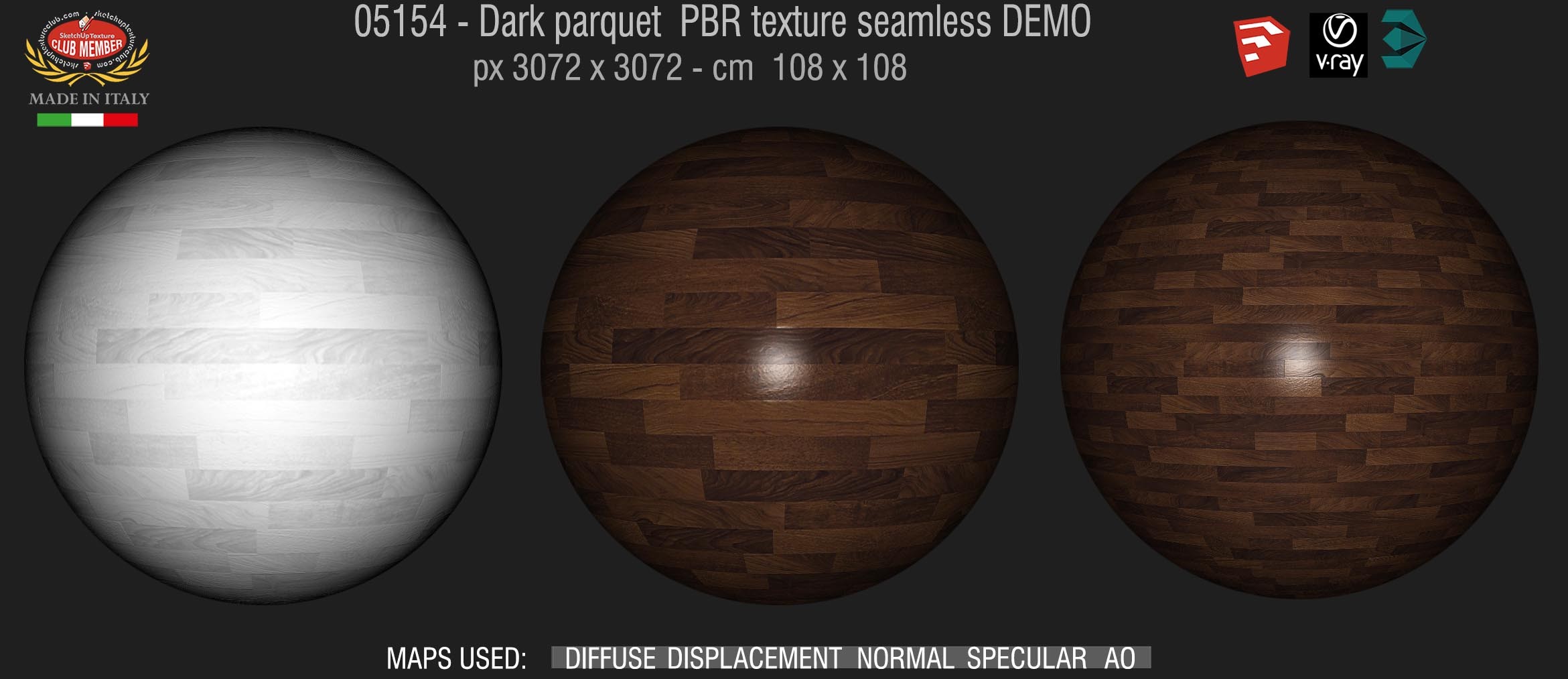 05154 dark parquet PBR texture seamless DEMO