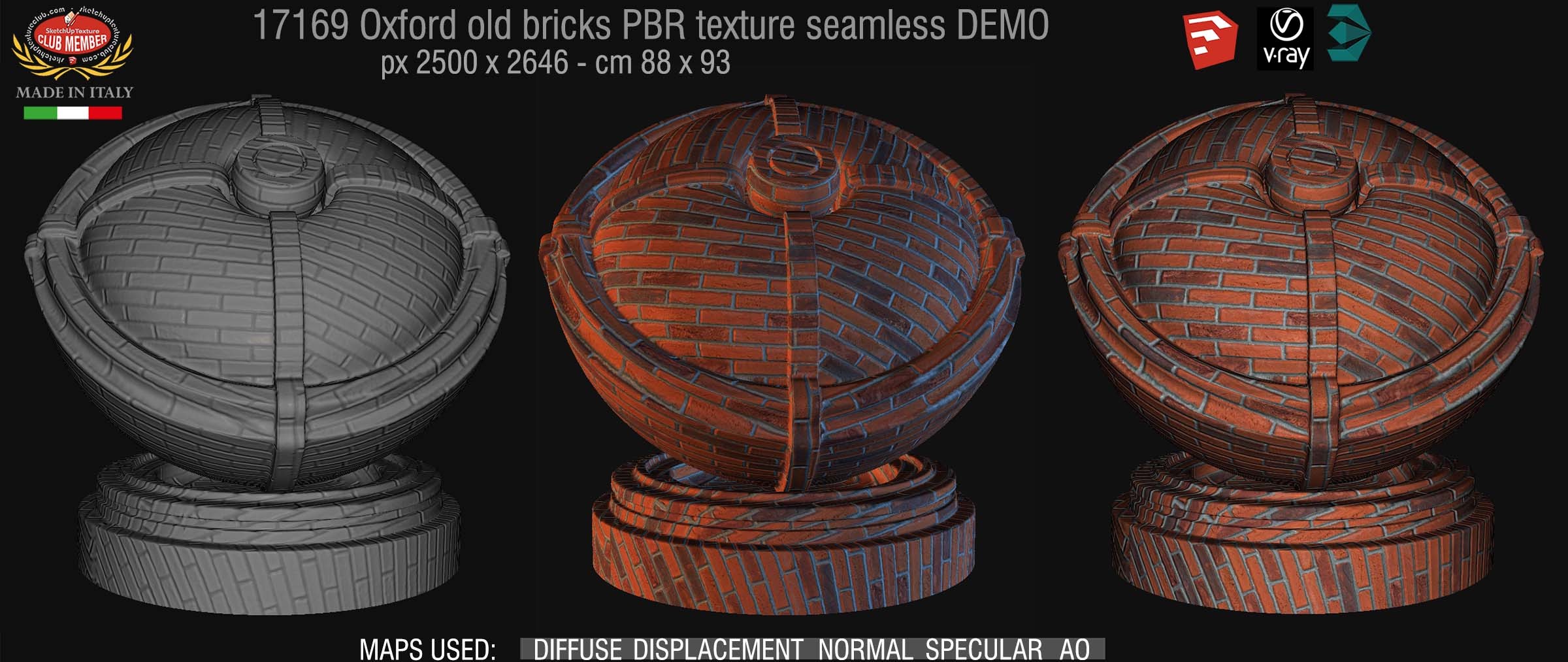 17169 Oxford Old bricks pbr texture seamless DEMO