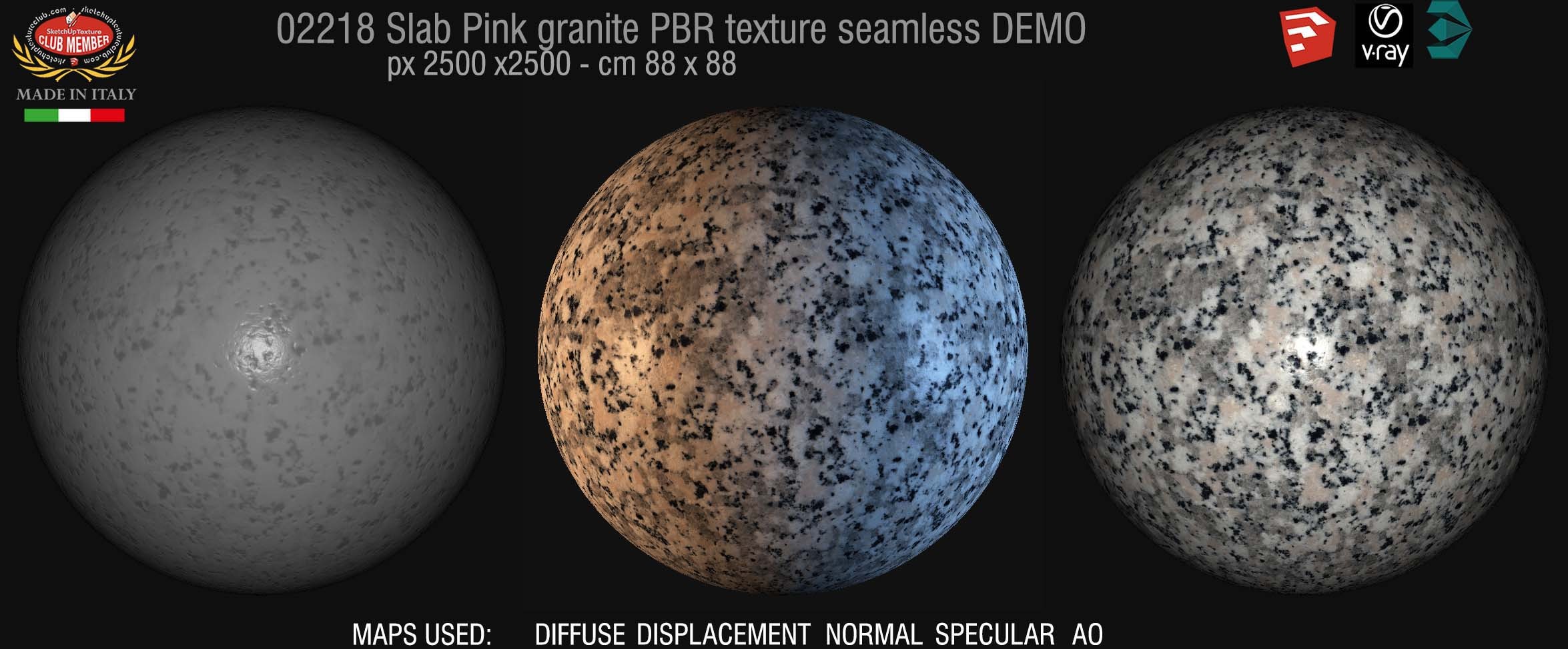 02218 slab pink granite PBR texture seamless DEMO