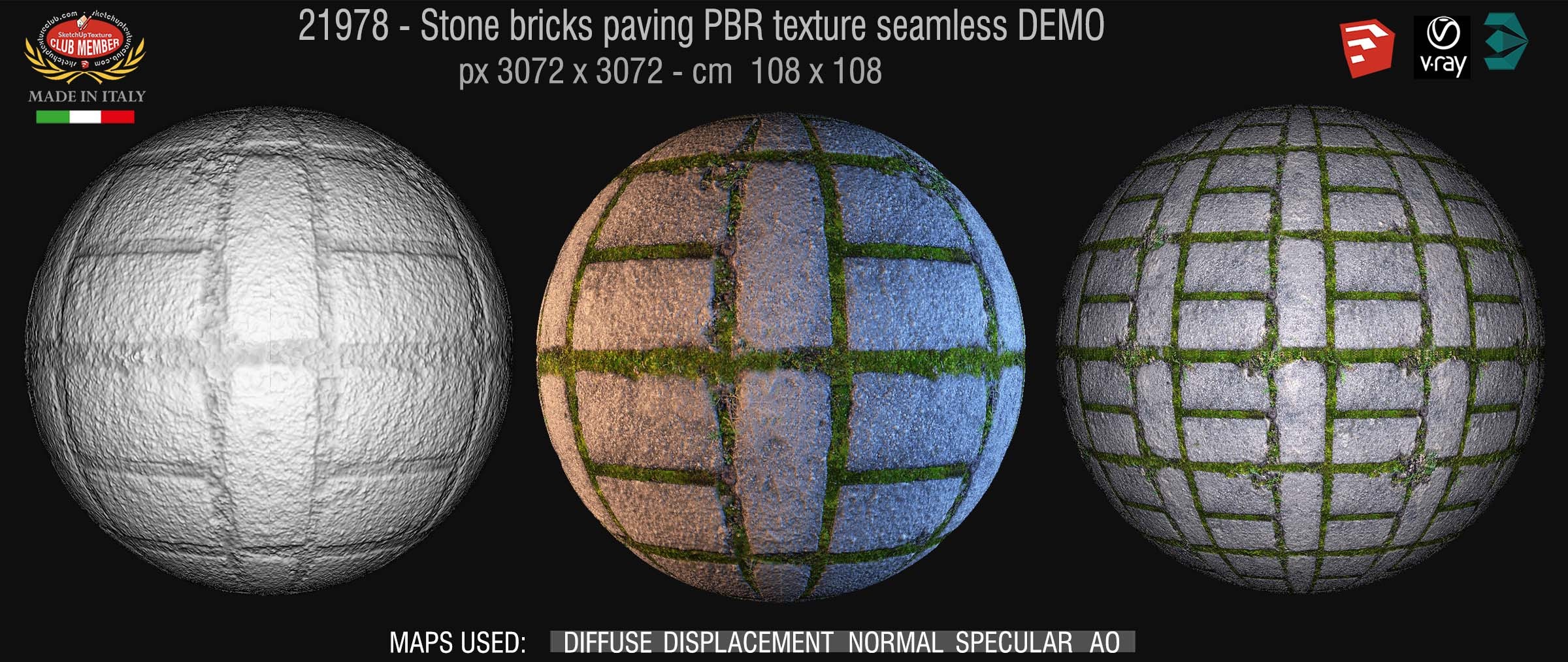 21978 stone bricks paving PBR texture seamless DEMO