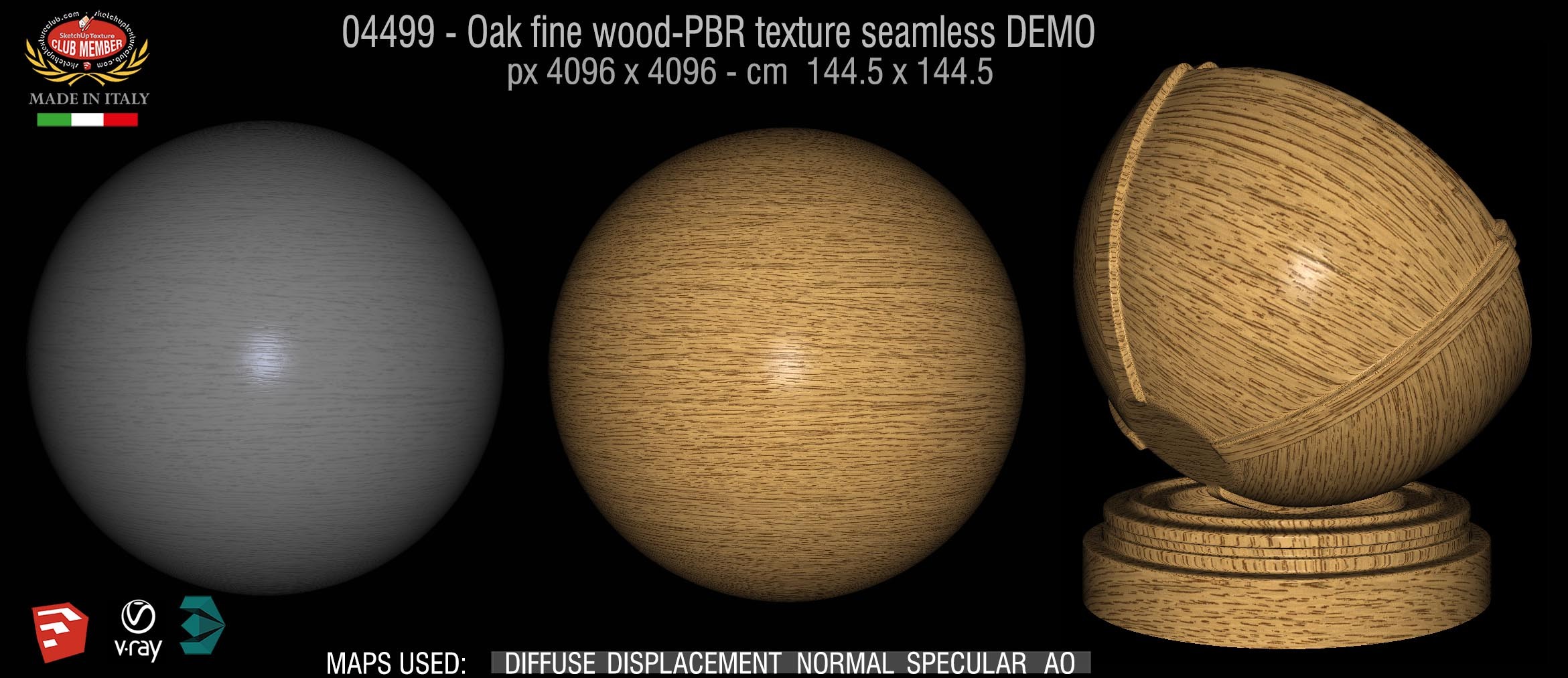 04499 Oak fine wood-PBR texture seamless DEMO