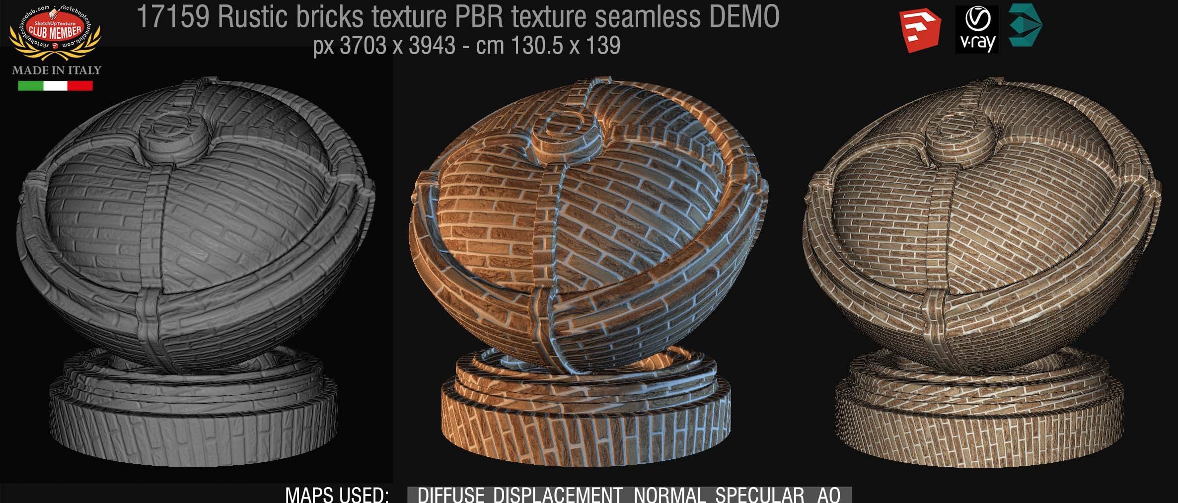 17159 Rustic bricks PBR texture seamless DEMO