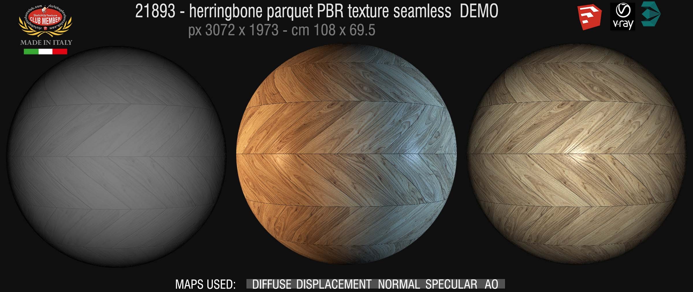 21893  herringbone parquet PBR texture seamless DEMO