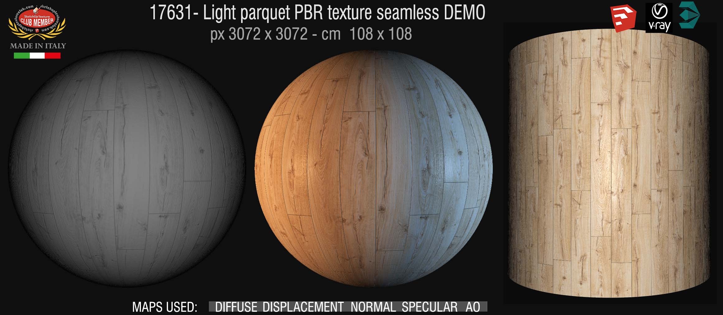 17631 Light parquet PBR texture seamless DEMO