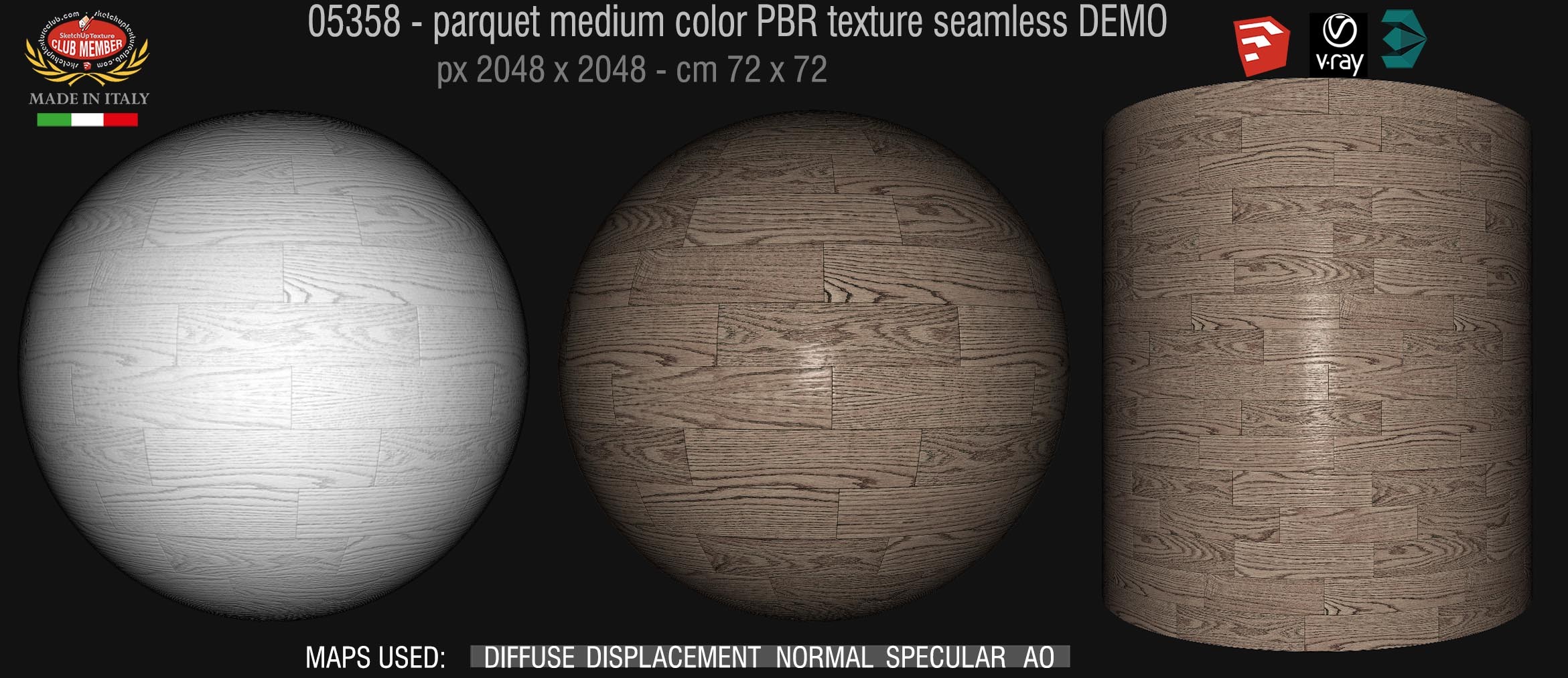 05358 parquet medium color PBR texture seamless DEMO