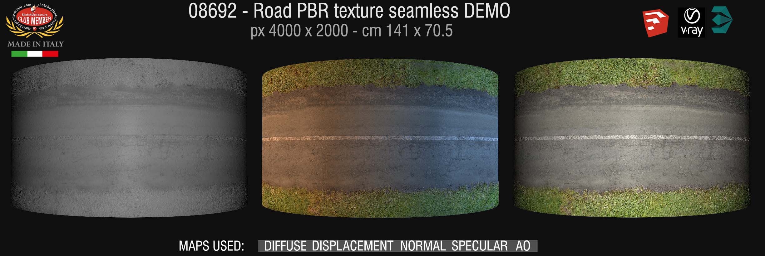 08692 Road PBR texture seamless DEMO