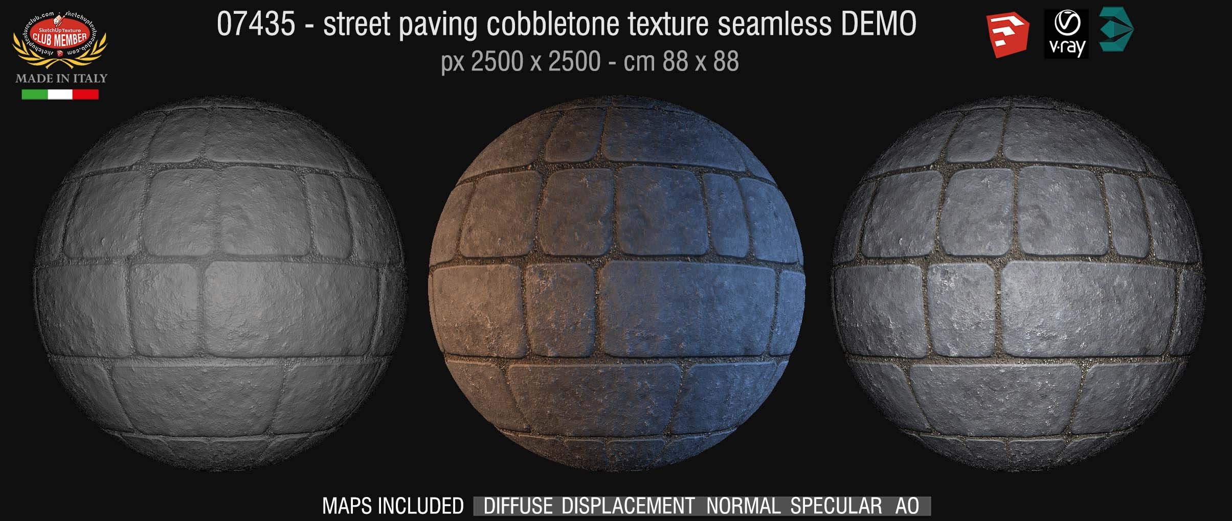 07435 HR Street paving cobblestone texture + maps DEMO