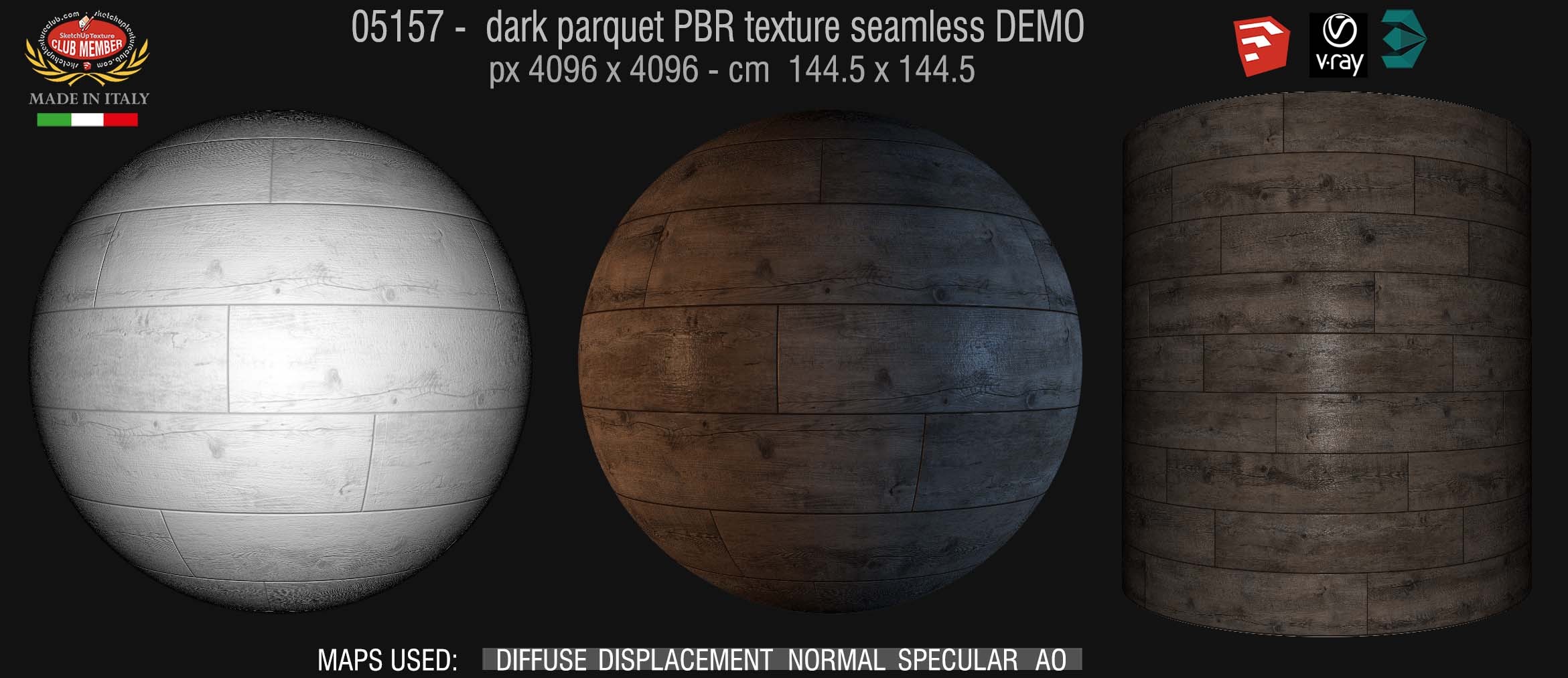 05157 dark parquet PBR texture seamless DEMO