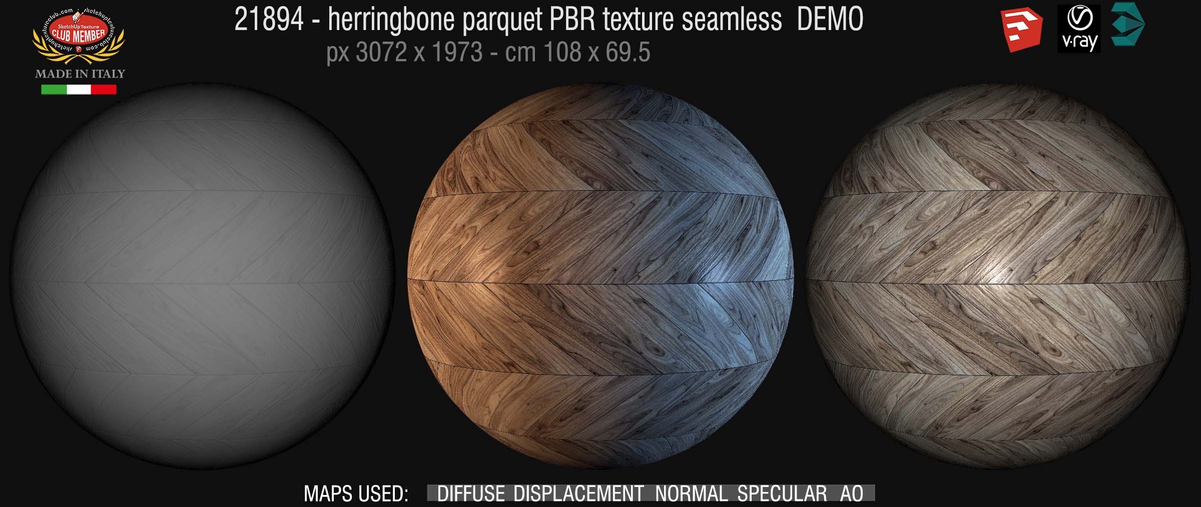 21894 herringbone parquet PBR texture seamless DEMO