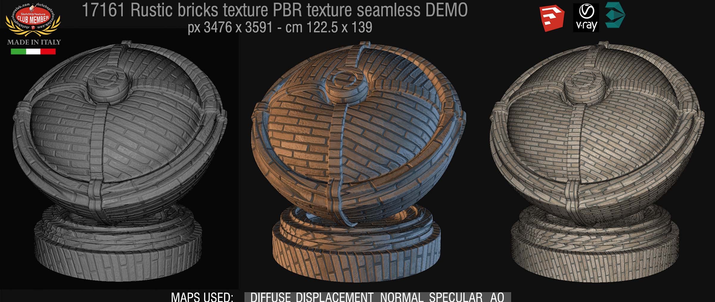 17161 rustic bricks PBR texture seamless DEMO