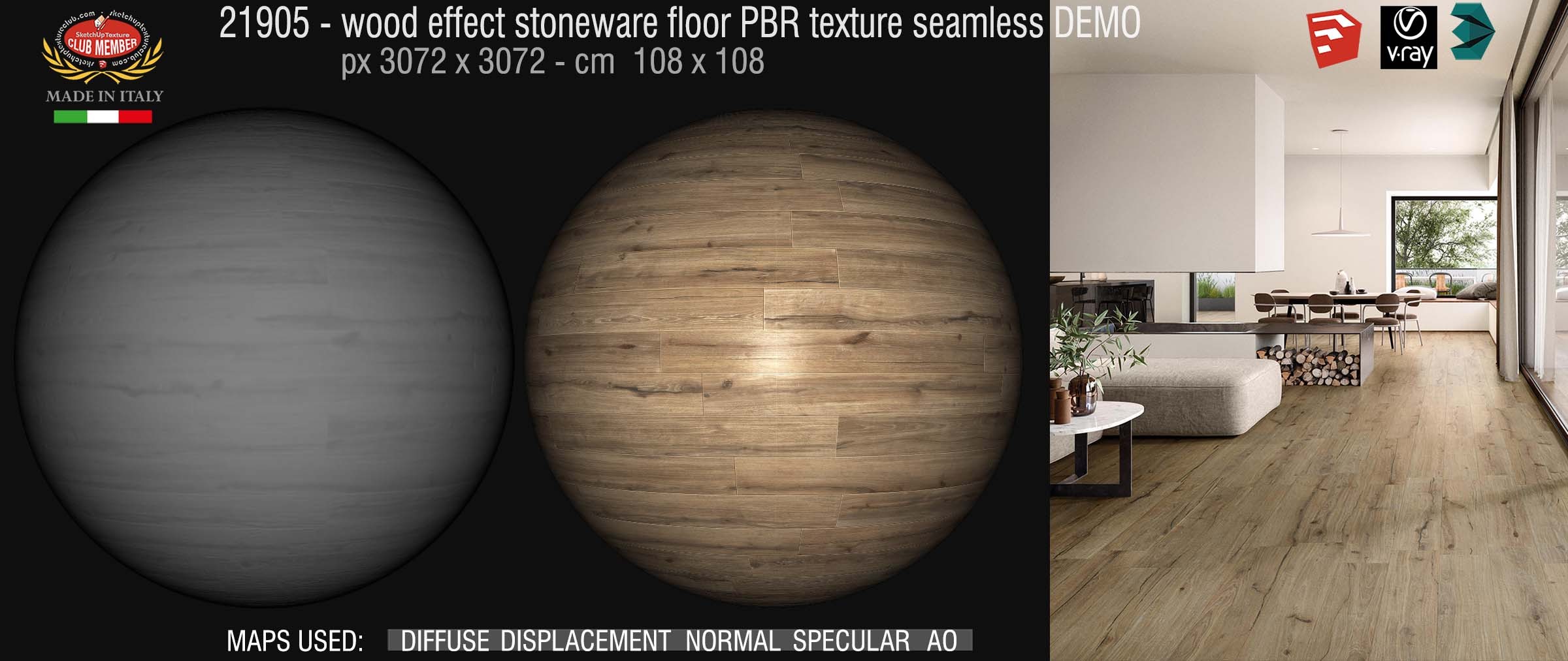21905 wood effect stoneware floor PBR texture seamless DEMO