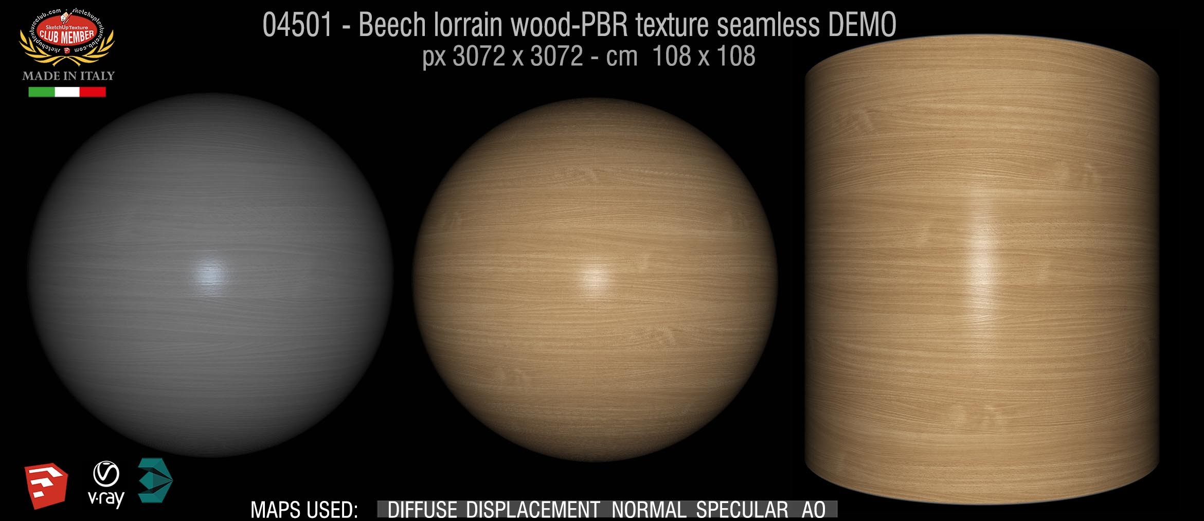 04501 Beech lorrain wood-PBR texture seamless DEMO