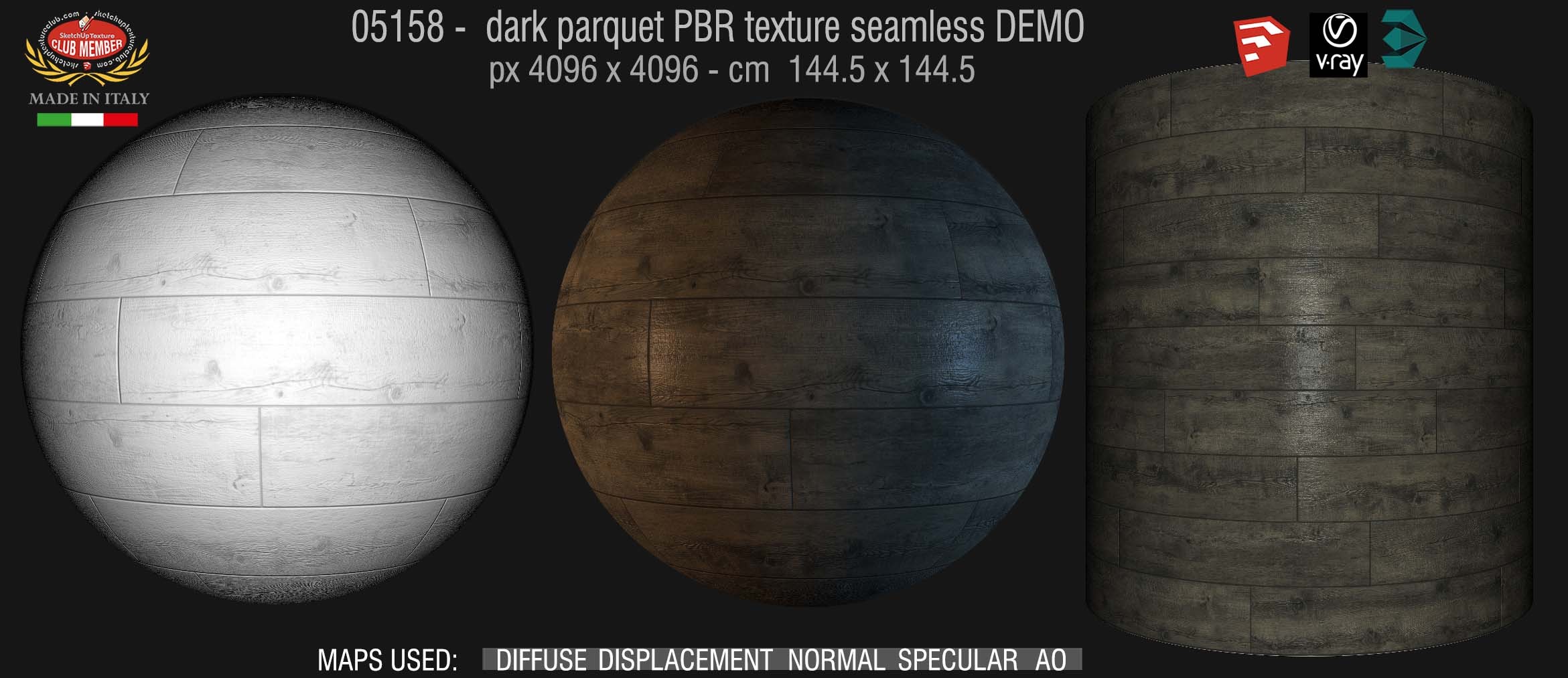 05158 dark parquet PBR texture seamless DEMO