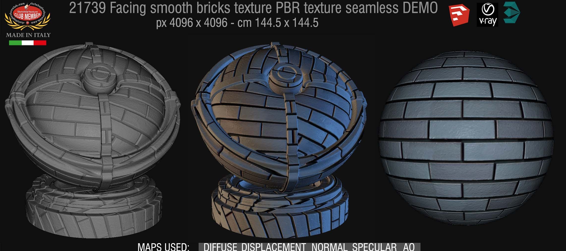 21739 105_facing smooth bricks PBR texture seamless DEMO