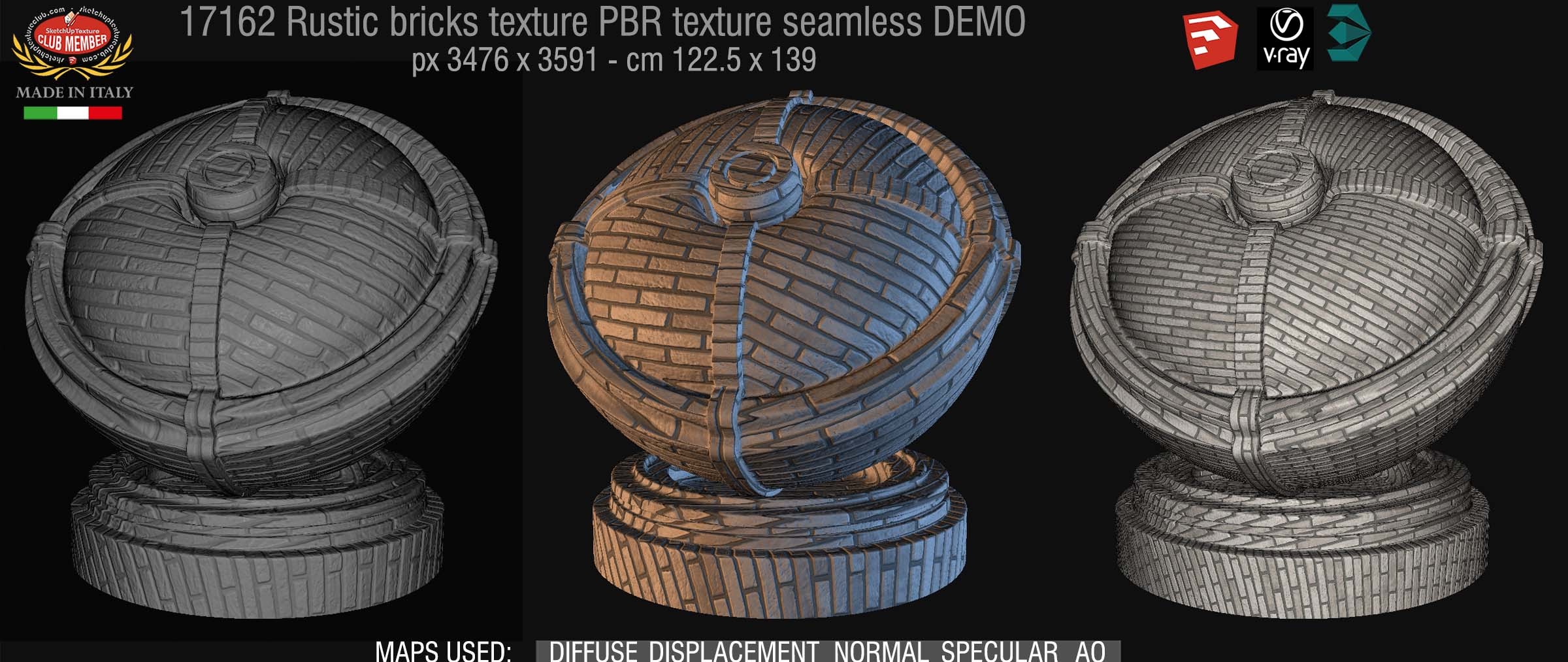 17162 Rustic bricks PBR texture seamless DEMO