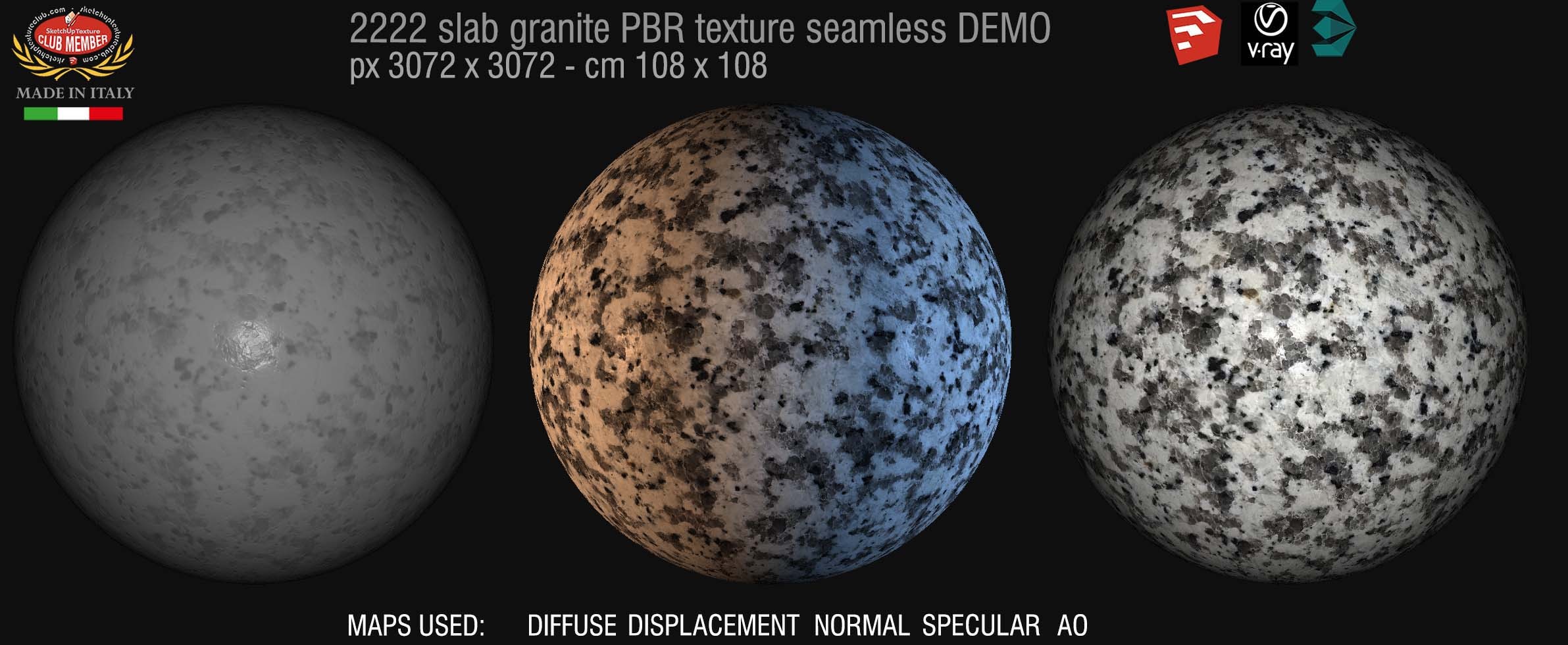 02222 Slab granite marble PBR texture seamless DEMO
