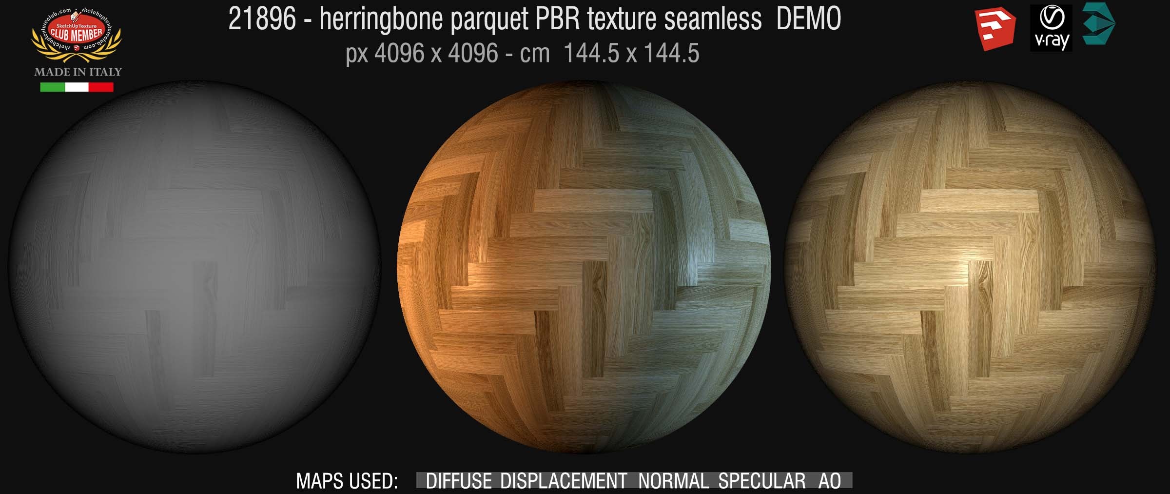 21896  herringbone parquet PBR texture seamless DEMO