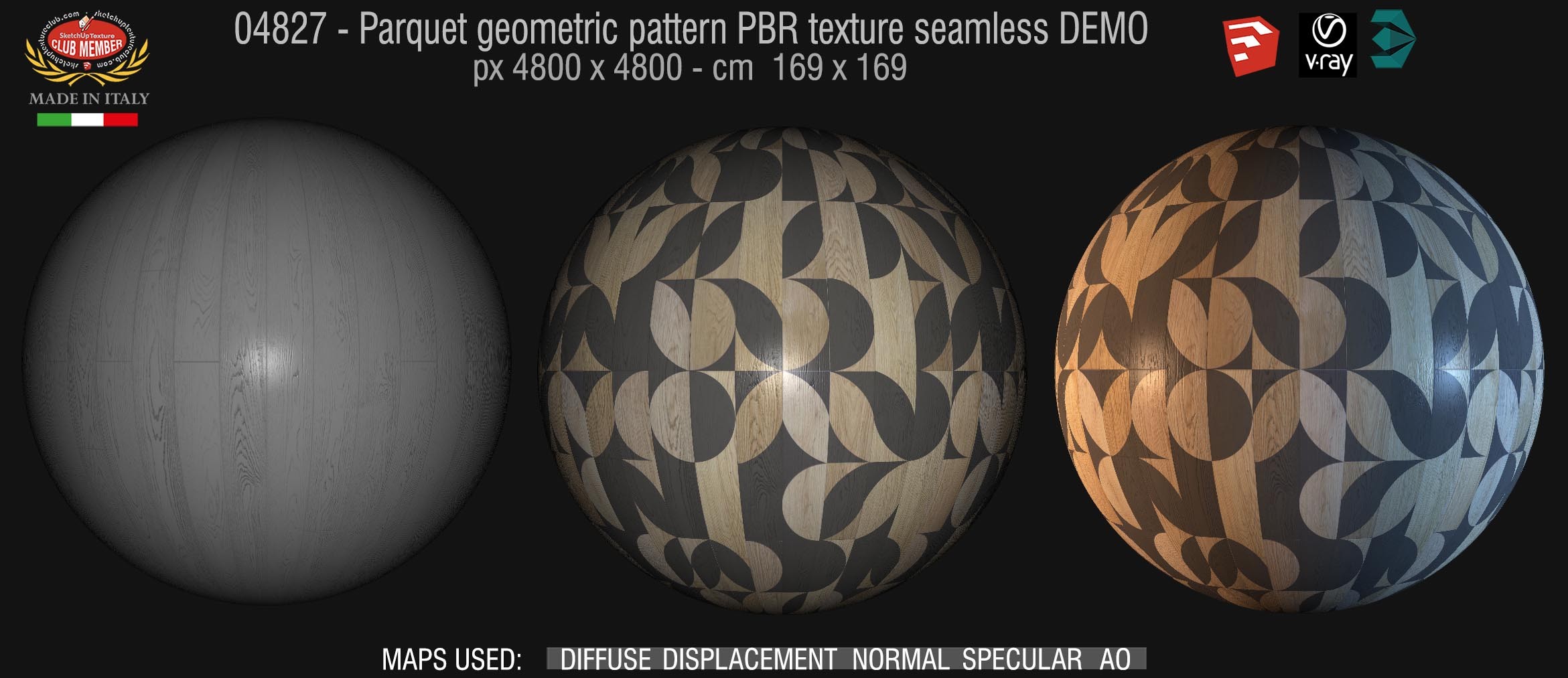 04827 Parquet geometric pattern PBR texture seamless DEMO