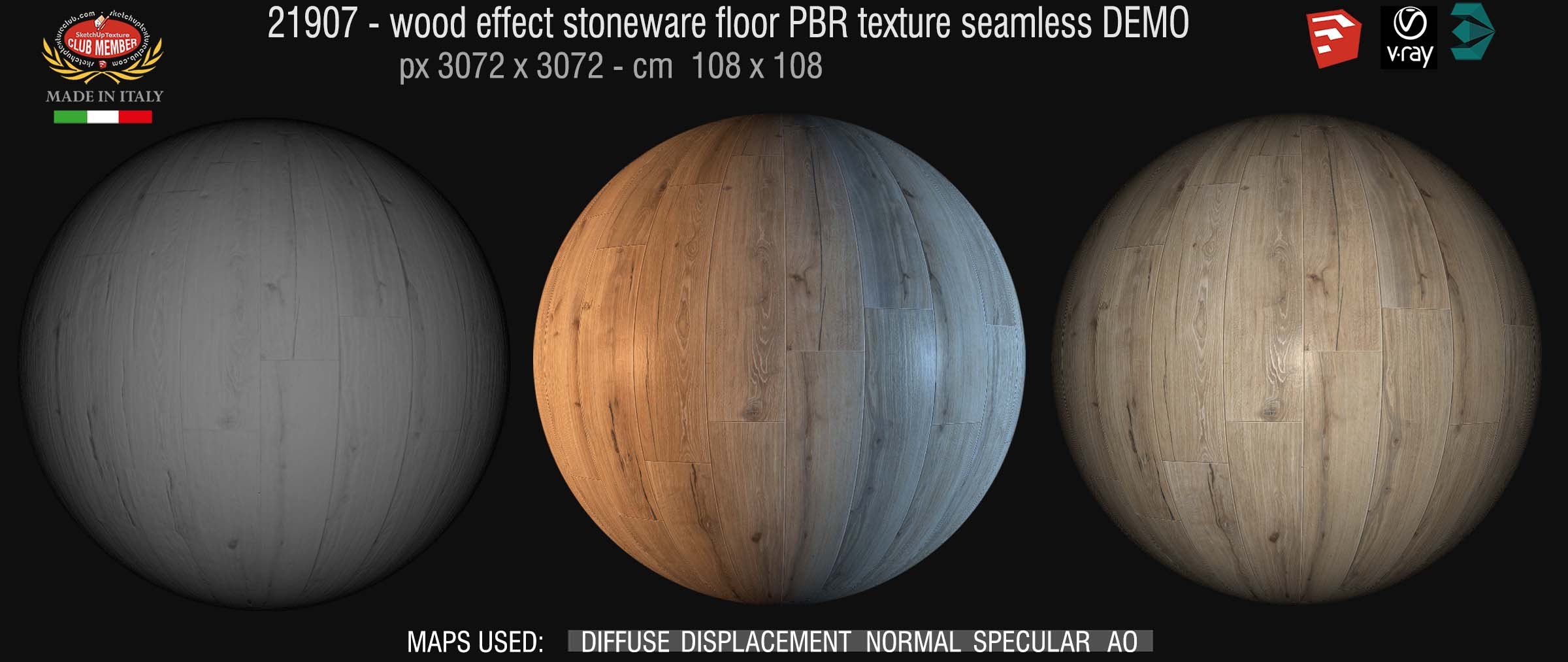 21907 wood effect stoneware floor PBR texture seamless DEMO