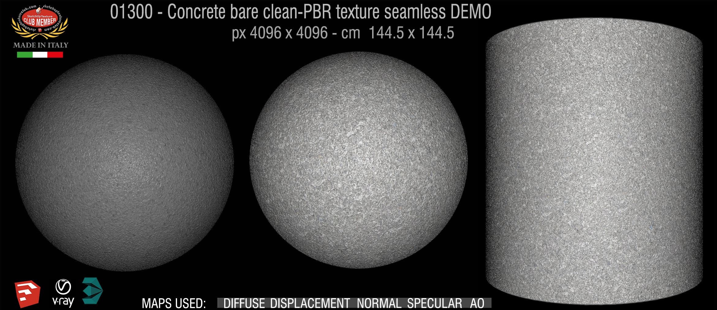 01300 Concrete bare clean-PBR texture seamless DEMO