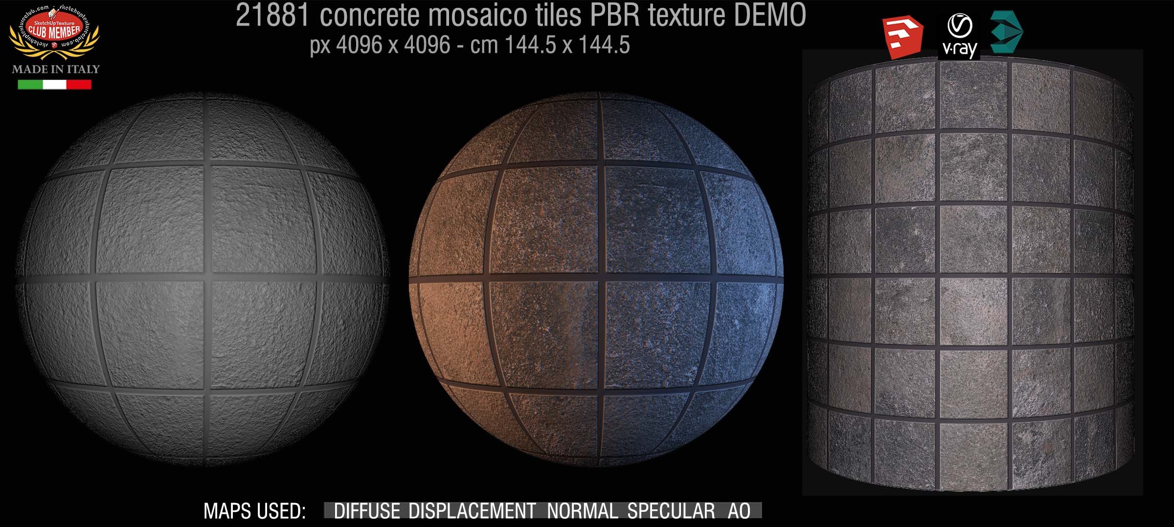 21881 Concrete mosaico tiles PBR texture_seamless