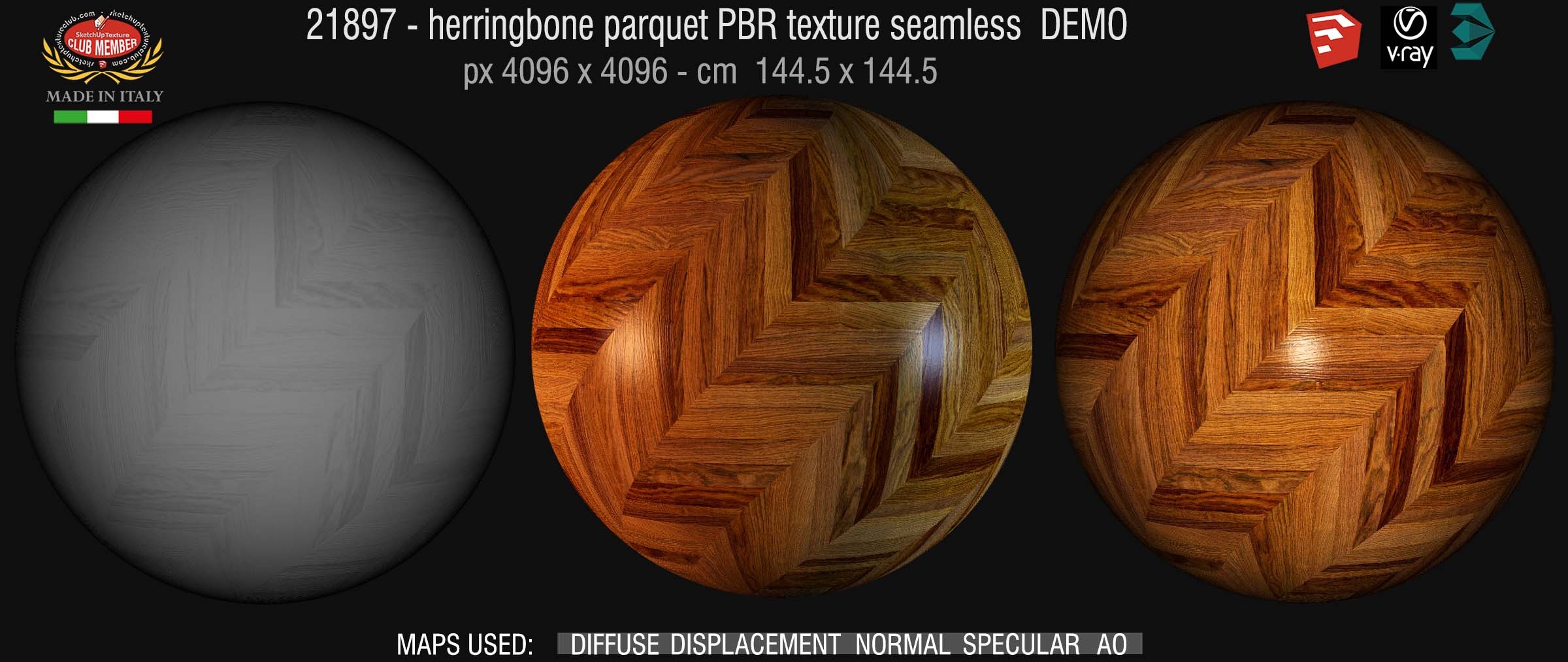 21897 herringbone parquet PBR texture seamless DEMO