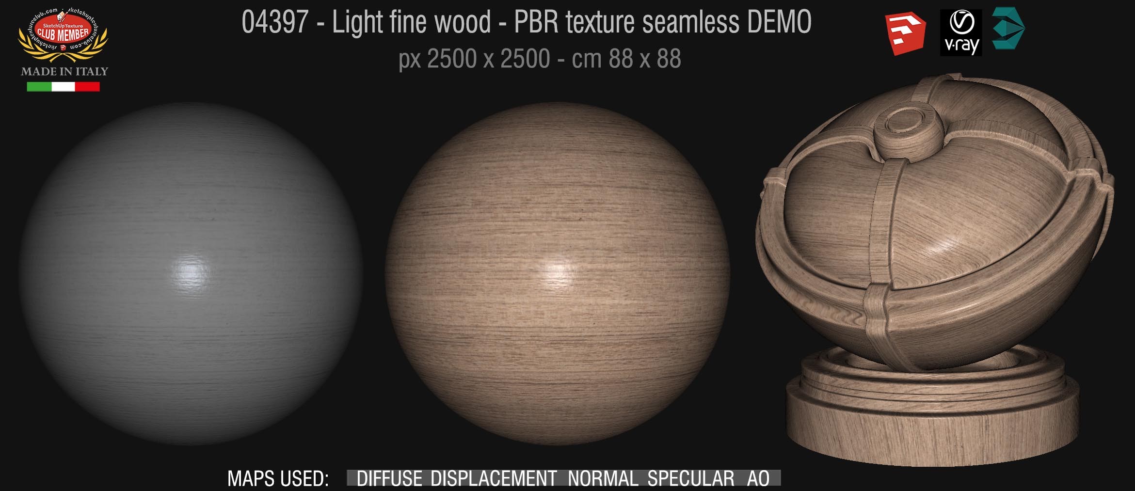 04397 Light fine wood - PBR texture seamless DEMO