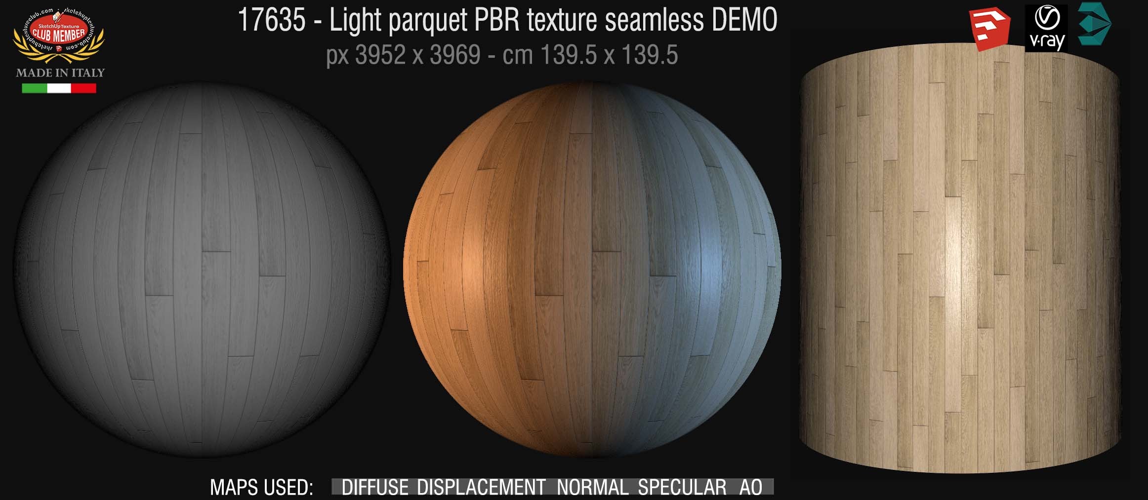 17635 Light parquet PBR texture seamless DEMO