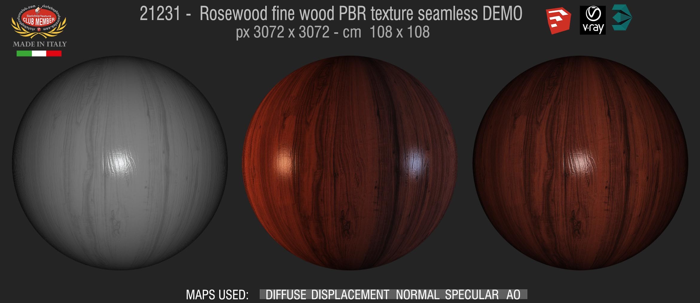 21231_107 Rosewood fine wood PBR texture seamless DEMO