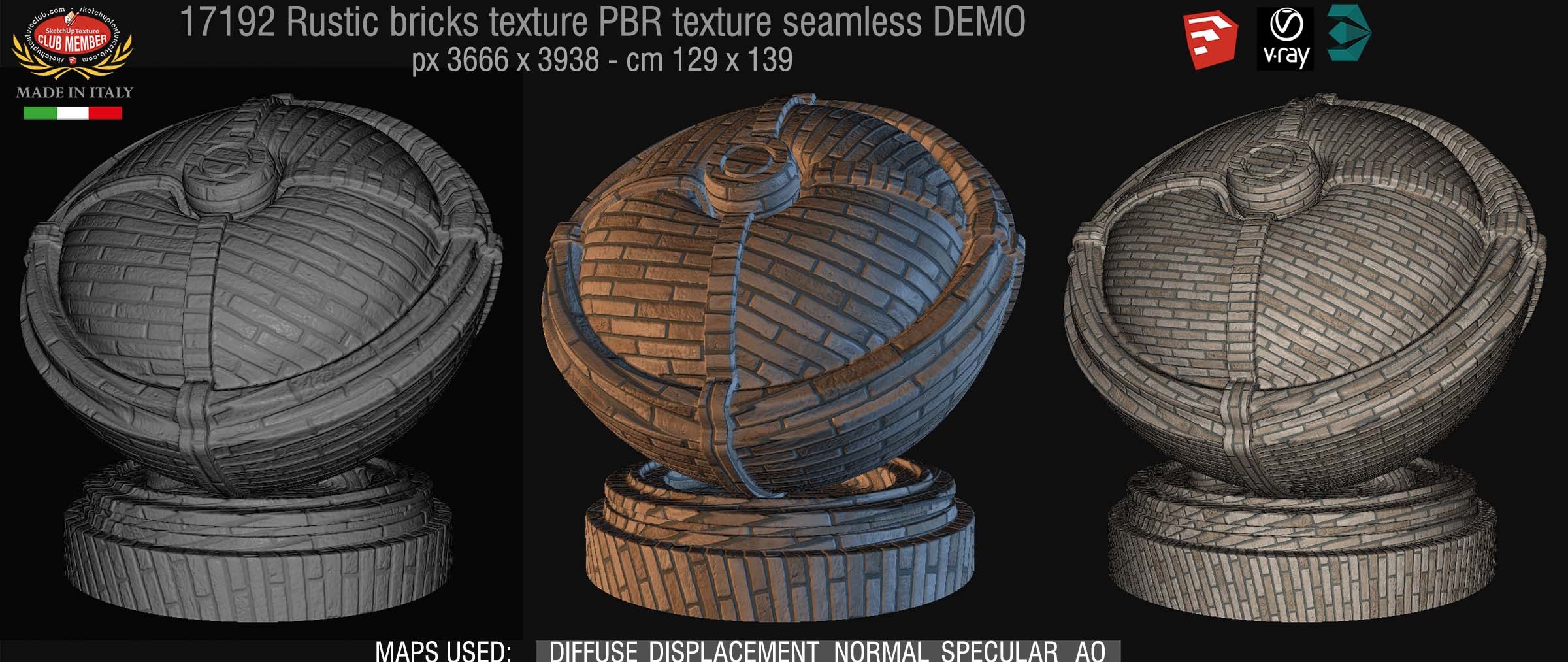 17192 Rustic bricks PBR texture seamless DEMO