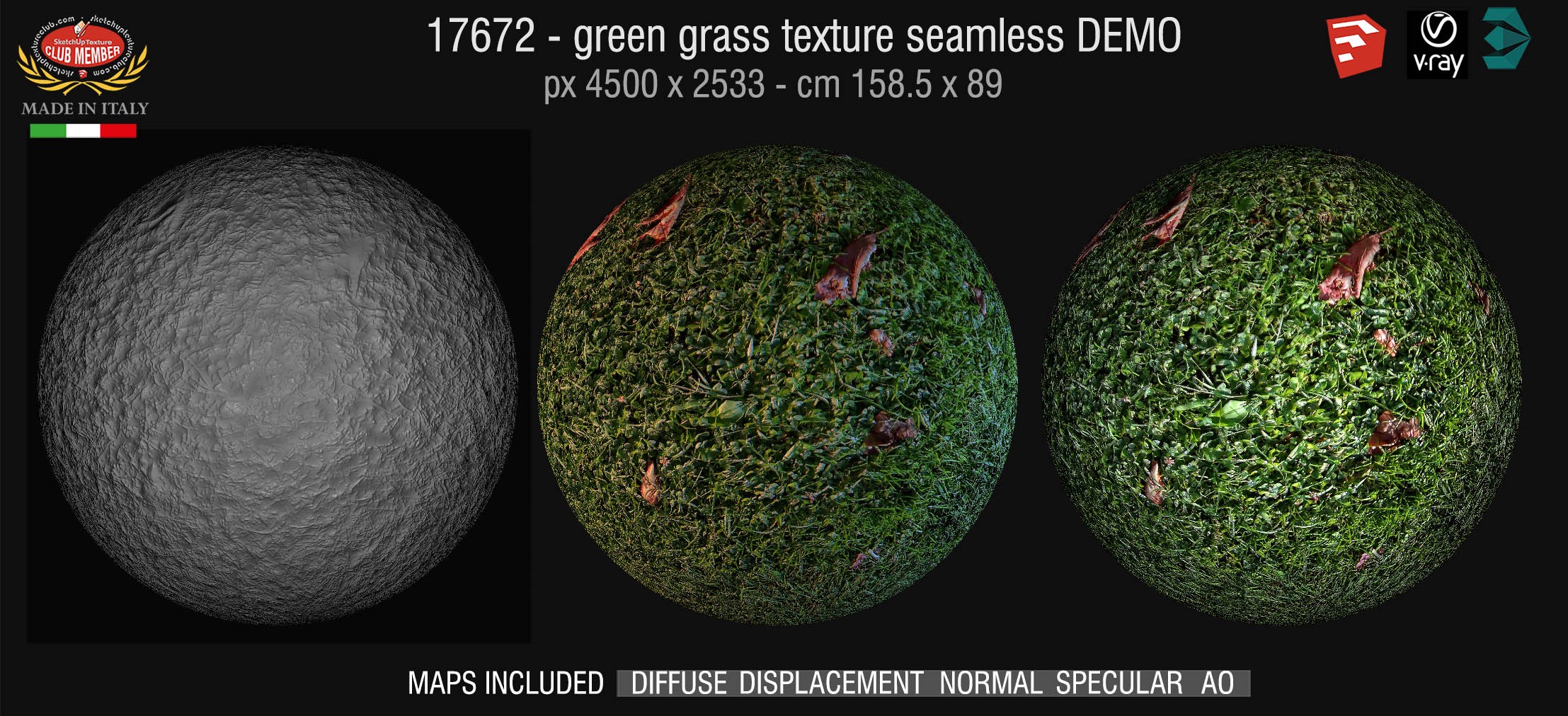 17672 HR Green grass texture + maps DEMO