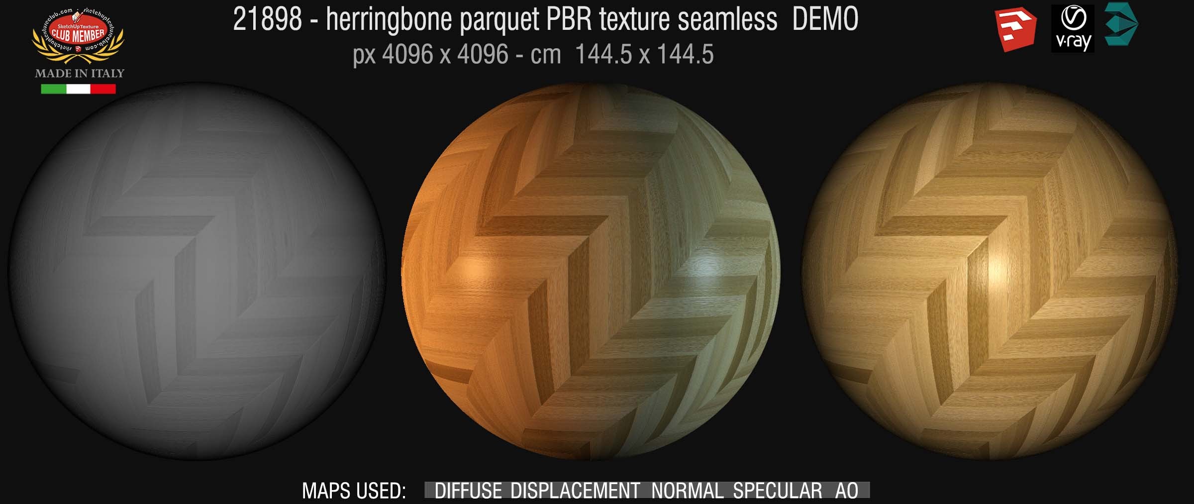 21898 herringbone parquet PBR texture seamless DEMO