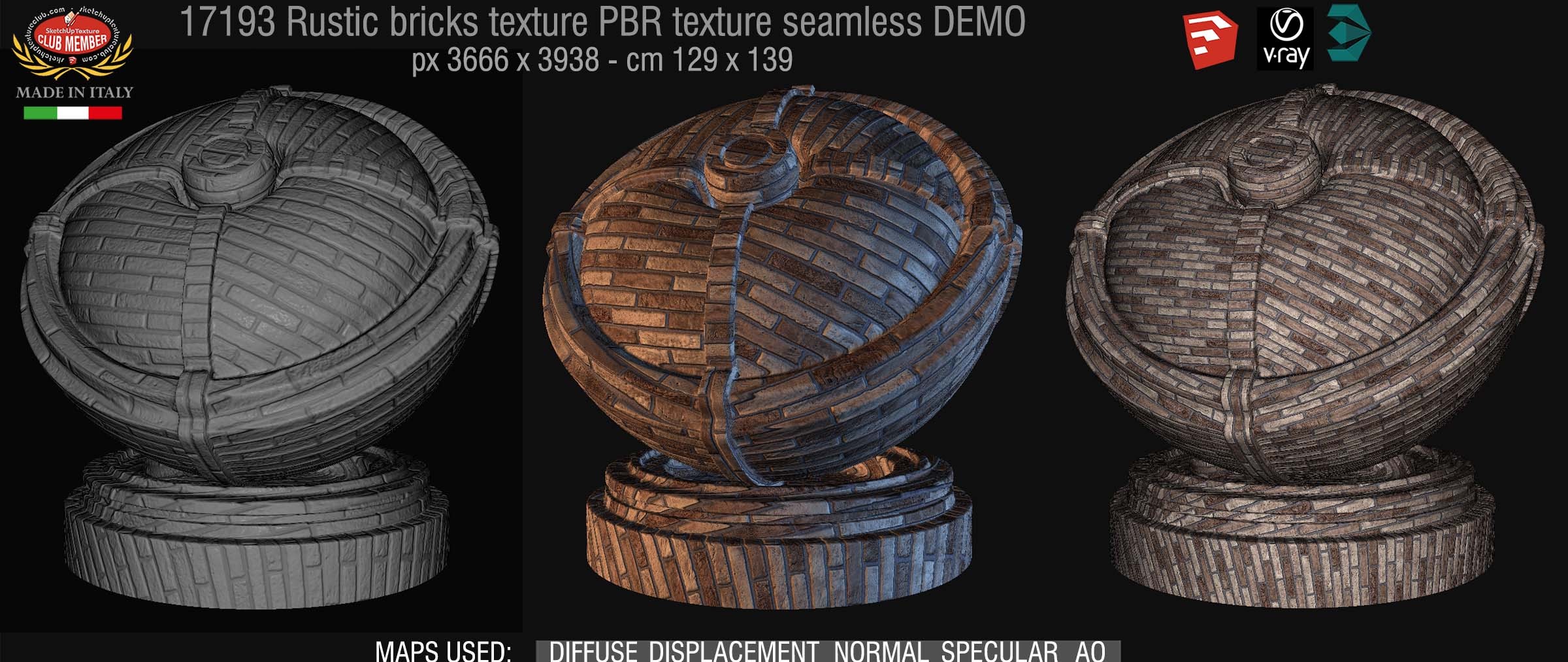 17193 Rustic bricks PBR texture seamless DEMO