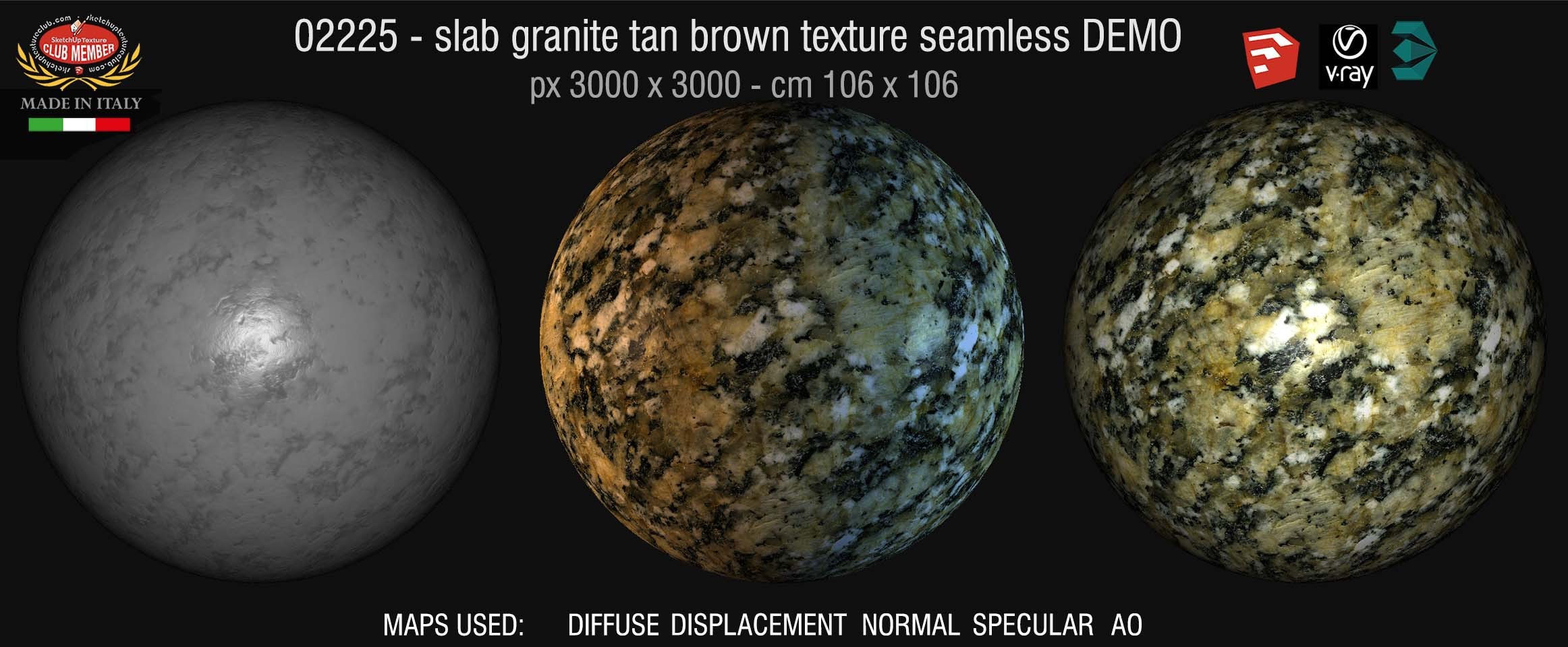 02225 Slab granite tan brown PBR texture seamless DEMO