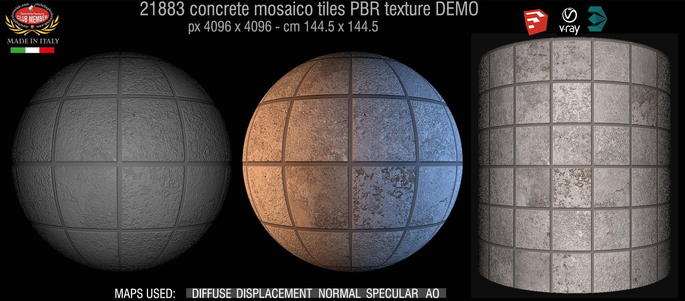 21883 Concrete mosaico tiles PBR texture_seamless