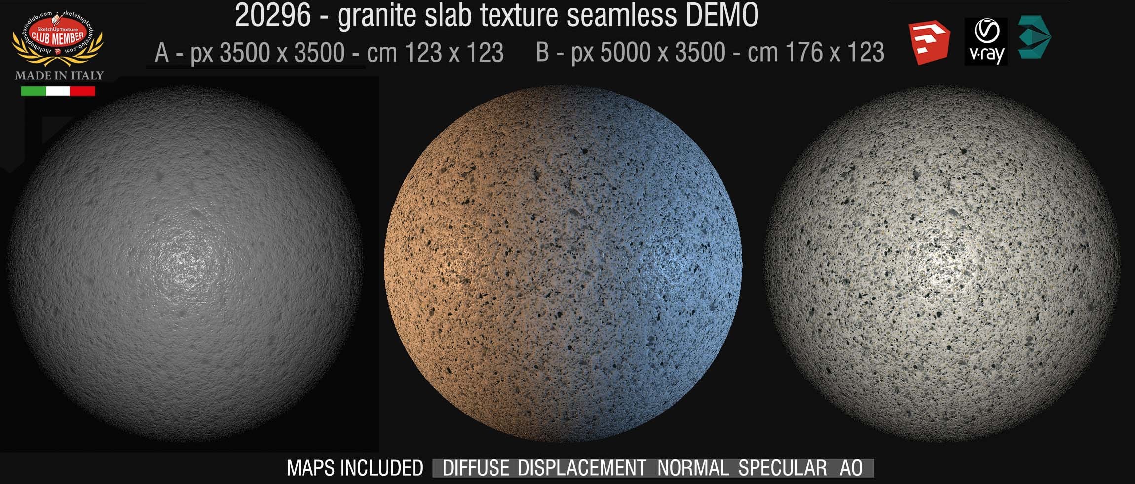 20296 Granite slab marble PBR texture seamless DEMO