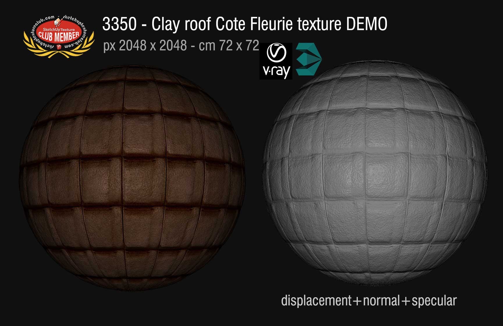 03350 Clay roofing Cote Fleurie texture + maps DEMO