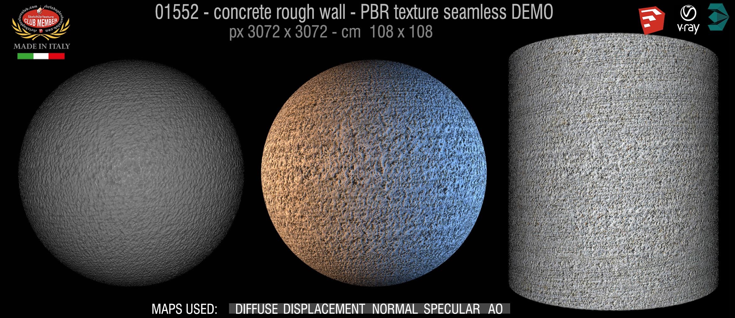 01552 concrete rough wall PBR texture seamless DEMO