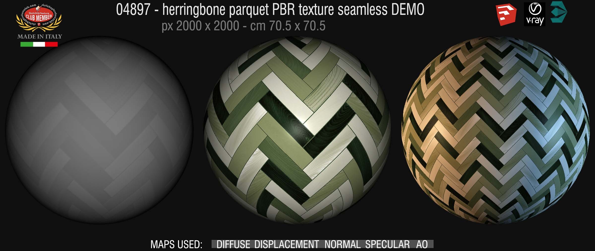 04897 herringbone parquet PBR texture seamless DEMO