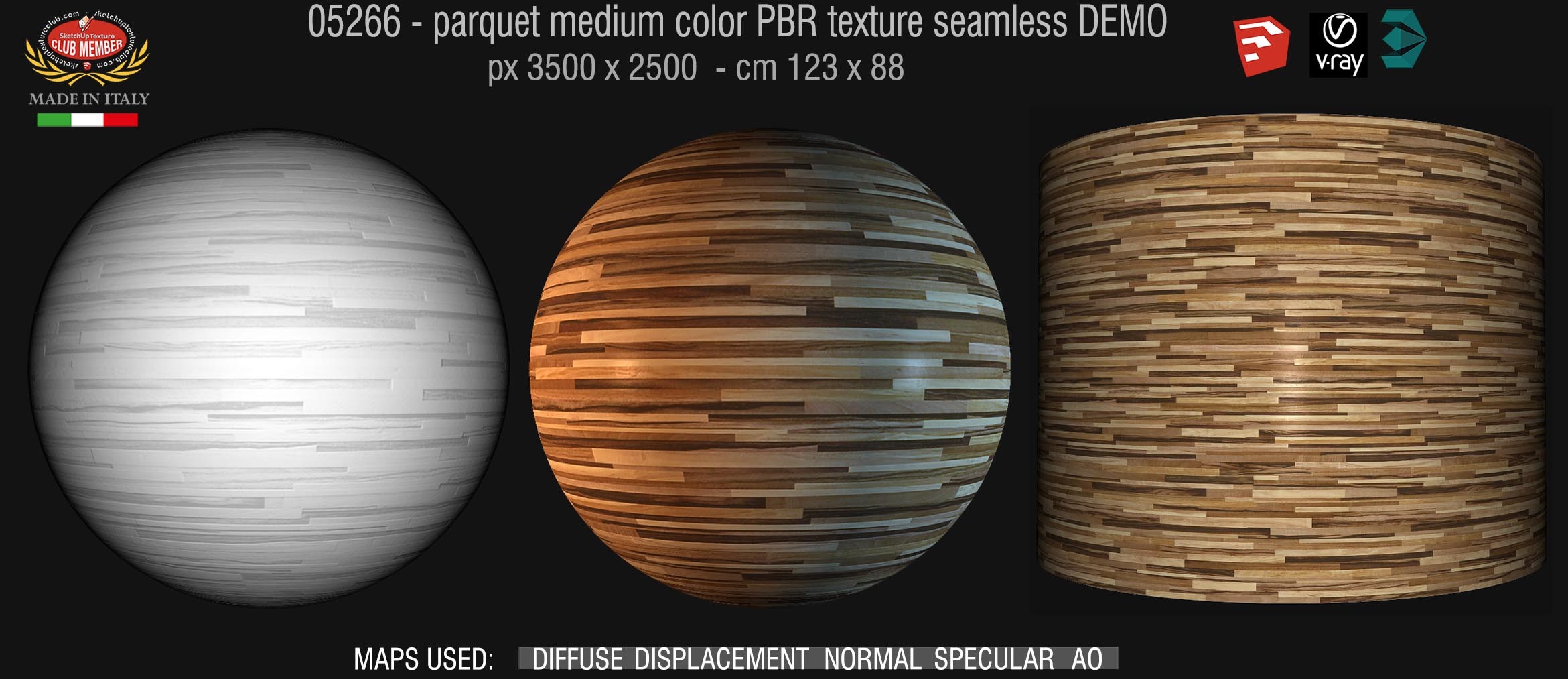 05266 parquet medium color PBR texture seamless DEMO